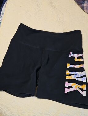 PINK Victoria's Secret Black Shorts with Multicolor Logo